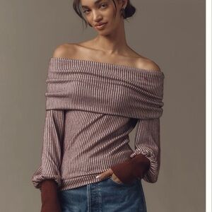By Anthropologie Off-The-Shoulder Cosy Top